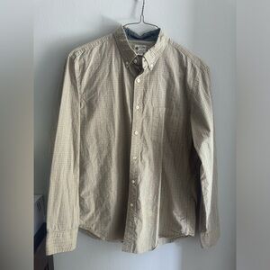 J Crew Men's Button Down Yellow Square Large Long Sleeve Shirt